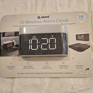Atomi Qi Wireless Alarm Clock/Phone/Watch Charger